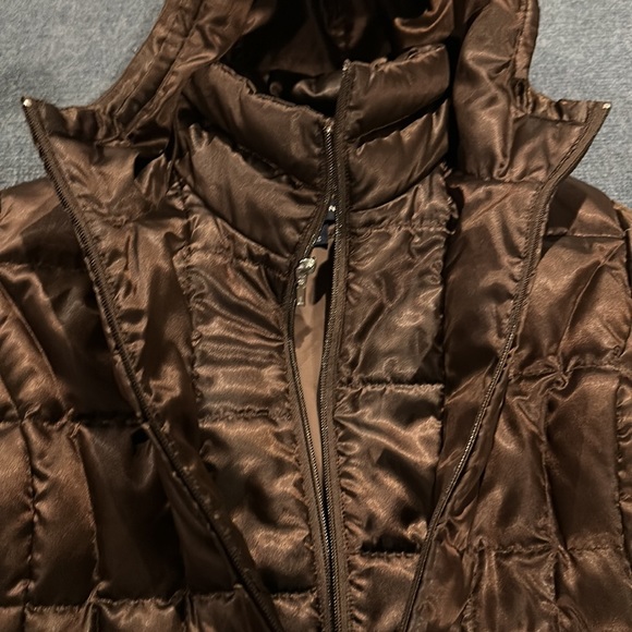 Brown Land's end puffer goose down long jacket size medium - Picture 4 of 4